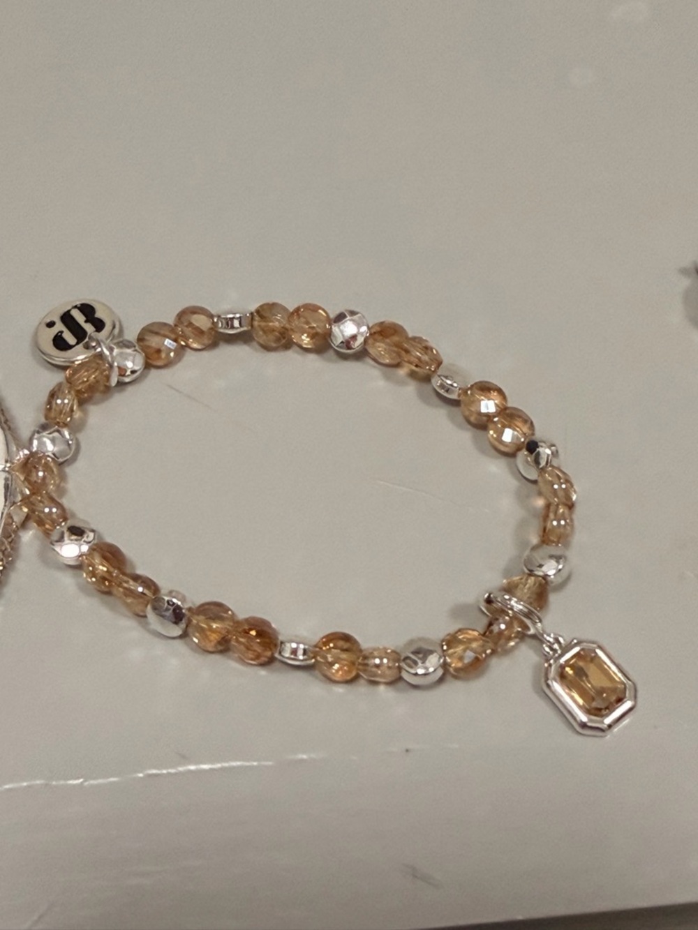 Bomb Party NWOT! Champagne Crystal and Silver Multi-Row Bracelet Set - Picture 8 of 9